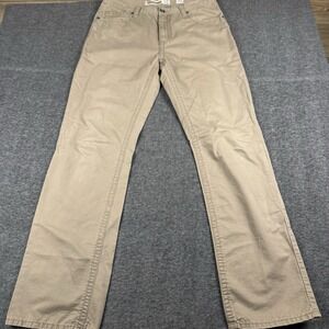 BKE Tyler Pants Mens 34X Beige Chino Casual Khakis Buckle Straight Leg